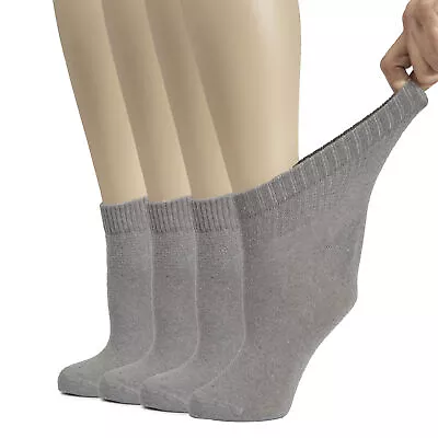 $16 • Buy Hugh Ugoli Cotton Diabetic Women's Socks, Loose, Wide Stretchy, Thin 4 Pairs