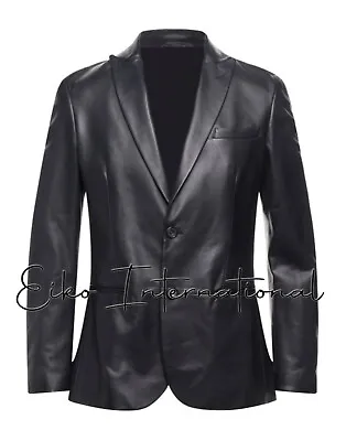 Men Real Leather Sport Jacket Mens Black Lambskin Blazer Men Suit Jacket • $164.59