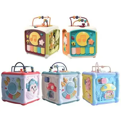 Baby Activity Cube Toddler Toys 7 In 1 Educational Shape Sorter Musical Toy Bead • £14.20