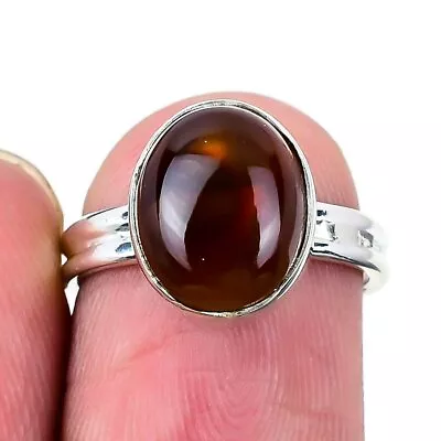 Mexican Fire Agate Ring Gemstone 925 Solid Sterling Silver Jewelry Size 6 • $12.99