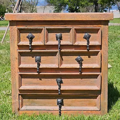 Vintage Mexican Pine Apothecary Cabinet With Iron Pulls 21.5  H X 21  W X 18  D • $380