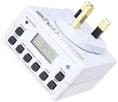 STATUS Timer Switch | 7 Day Digital Timer Light Switch | White UK Plug | S7DDT3 • £7.39