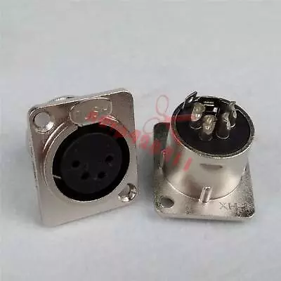 1Pcs XLR 4-Pin Female Chassis Panel Socket Speaker Audio Connector • £1.94