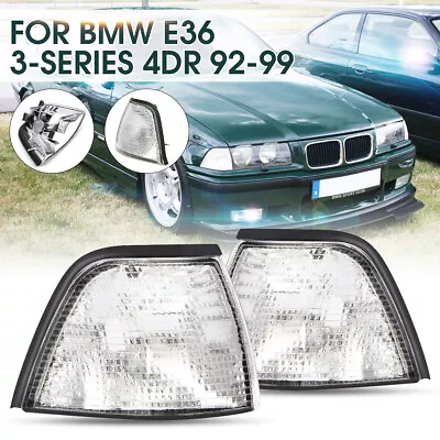 For BMW E36 3 Series Sedan 4DR 1992-1999 New Pair Clear Corner Light Sidelight • $26.59