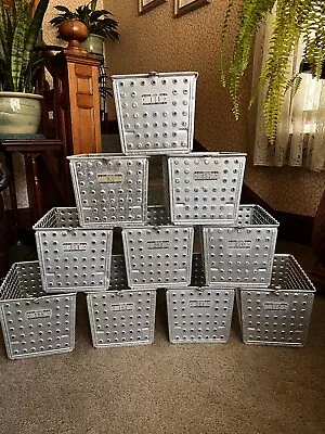 10 Vintage Lyon Steel Locker Baskets Gym Pool Shelf Storage Wire 1950s Clean • $190