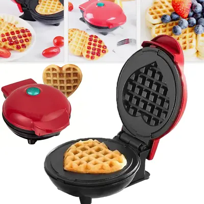 350W Mini Waffle Maker Electric Pancake Machine Non Stick Pan Breakfast Cake • £10.49