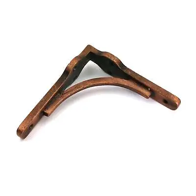 Pair Of Cast Iron Gallows Shelf Brackets With A Copper Finish - 125mm X 125mm • £22.95