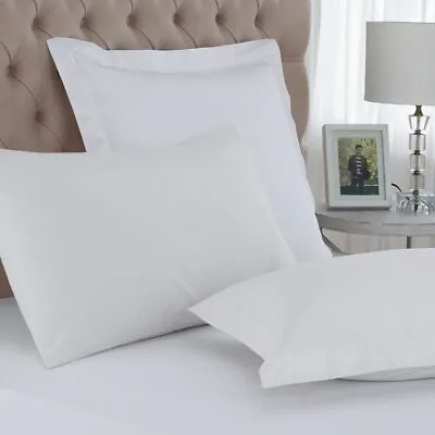 Hotel Quality 200 Thread Count 100% Cotton 2 X Oxford Pillow Cases Covers • £7.99