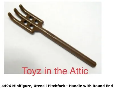 Lego 1x 4496 Brown Minifigure Utensil Pitchfork - Handle With Round End • $8.87