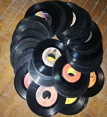 Bulk Lot Of 50 Loose Vinyl 7  45rpm Records For Arts Crafts & Decorations  • $9.99