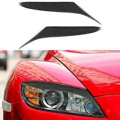 2PCS  For Mazda RX-8 Carbon Fiber Headlight Eyelid Stripe Interior Trim  • $29.91