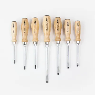 Felo Wood Handle Slotted Phillips And Pozidriv Screwdriver Set 7 Pieces • $100.42