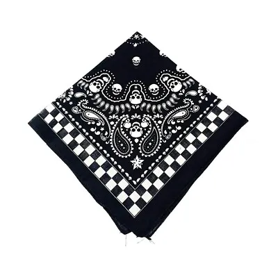 £2.99 • Buy Checkered Skull Bandana Gothic Neck Scarf Headband Ladies Fashion Mask Balaclava