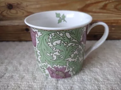 V&A Victoria Albert William Morris Bone China Floral Mug Half Pint Green & Mauve • £12.95