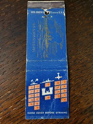 Vintage Matchcover: USS Mississippi WW2 Pacific Theatre Trophy Count • $8.99