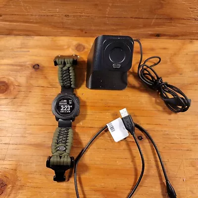 $199 • Buy Garmin Instinct Tactical Watch Rugged GPS Black Custom Band Cobra Clasp Charger 