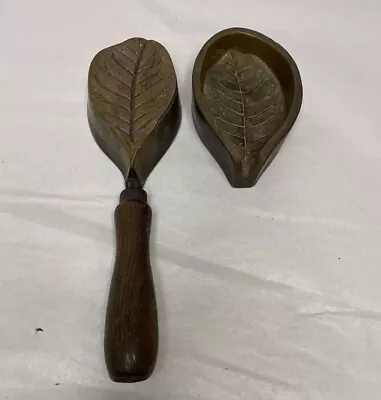 Antique Art Flower A.f. Tool Corp. Ny Millinery Silk Flower Bronze Mold Leaf • $195