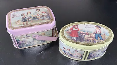 Vintage Tin Box Company - Easter Greetings Wishes  Holiday Spring Small - Lot 2 • $14.99