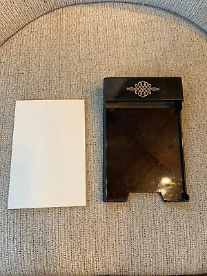 Vintage Black Plastic Desk Notepad Holder  • $10