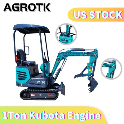 AGROTK 1 Ton B&S Kubota Engine Mini Excavator Rubber Track Backhoe Excavator • $10699