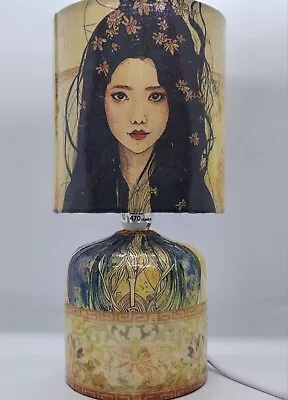 Japanese Geisha Lady Decoupage Table Lamp Bedside Design Night Light Gift • £44.99