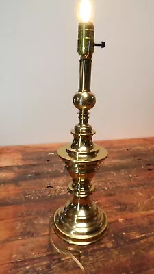 Vintage Leviton Brass Table Lamp 6  X 6  X H18.5  • $30