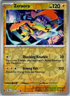 Zeraora - 057/162 Temporal Forces Reverse Holo 57/162 Pokemon Card • $1.95