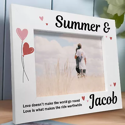 Personalised Love Couple Photo Frame Gift Anniversary Girlfriend Boyfriend Wife • £9.99