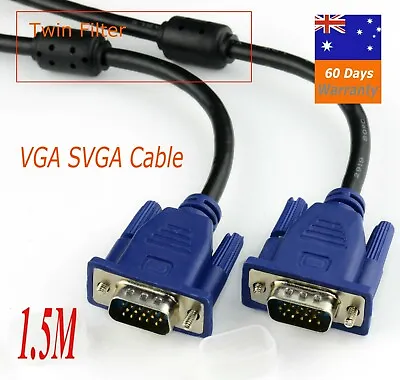 Premium 1.5M VGA SVGA 15PIN Male To Male Extension PC Monitor LCD Cable • $4.85