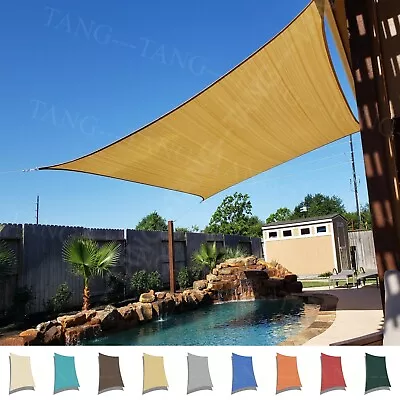 Permeable Shade Sail Patio Awning Outdoor Garden Pool Sun Canopy Shelter Cover • $257.52