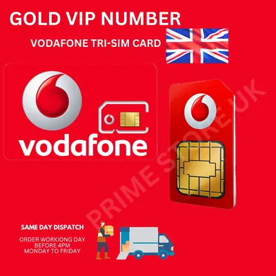 £8 • Buy Vodafone VIP Numbers Payg Sim  Gold Number Sim Card Sim Card Pay As You Go UK