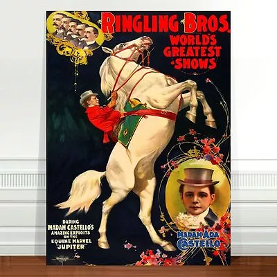 Vintage Circus Advertising Poster Art ~ CANVAS PRINT 8x10  Ringling Bros • $11.99