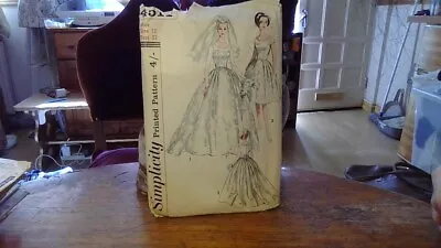 Vintage Simplicity Bridal Dress Pattern Size 12 No. 4511 • £3