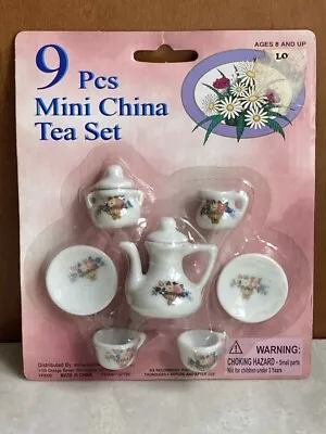 Miniature Tea Set 9 Piece Floral New In Package Adorable • $8.34