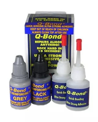 Q Bond QB2 Ultra Strong Adhesive & Filler Powder (Black & Grey) 10 Second Cure • £14.56