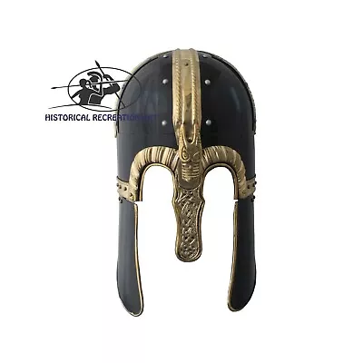 Viking Coppergate Helmet With Handmade Brass Crafting Design | Halloween Gift • $121