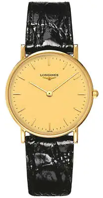 Longines Presence 18kt Solid Gold Black Leather Luxury Mens Watch L4.743.6.39.2 • £2250.10