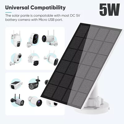 Solar Panel For Security Camera 5W Solar Panel Charger IP65 Waterproof LiZTB • £18.30