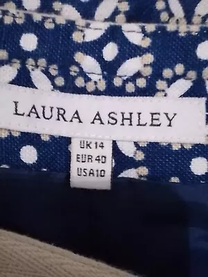 Laura Ashley Linen Blend A-line Knee Length Skirt Size 14 • £20