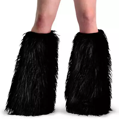 Demonia YETI-08 - Black Faux Fur Boot Sleeve • $41