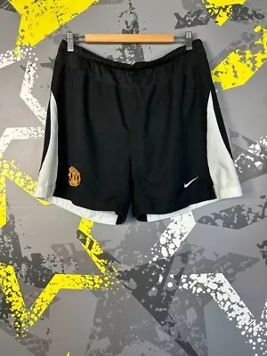 Manchester United Away Football Shorts 2003 - 2005 Black Nike Mens Size M Ig93 • $33.99