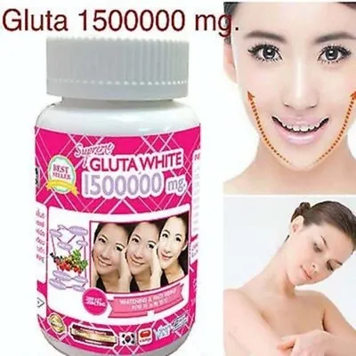 Gluta White Supreme 1500000Mg Whitening Anti Aging Reduce Freckles Softgels 30pc • $17.95