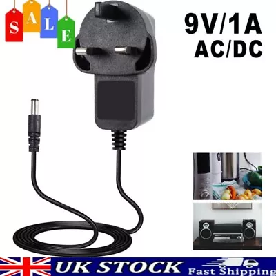 9v Power Supply UK 9v Adaptor 9v Charger 9 Volt Power Supply UK 9V 1A AC/DC PLUG • £4.99