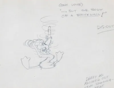 1960s Warner Bros Layout Drawing Of Daffy Duck Charles McKimson • $500