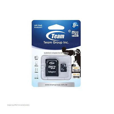 Team 8GB Micro Secure Digital (MicroSD) Memory Card Include SD Adapter • $12.50