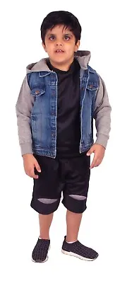 £10.90 • Buy Kids Boys Hooded Denim Jacket Fleece Casual Winter Warm Fashion Jackets Coat