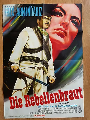 Maria Felix LA ESCONDIDA - Rare German 1-sheet Poster 1956 - Pedro Armendariz • $89.99