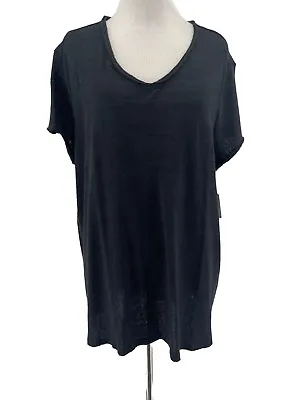 Mudd Women's Black Knit Short Sleeve V-Neck Top Size XL NEW • $5