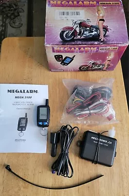 Megalarm MEGA3100 2-Way LCD Paging Motorcycle Alarm Remote Bike🚨(Make Offer) • $55