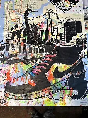 Nike Shoe Subway Train Statue Of Liberty   Knicks Skyline  Made On Subway Map • $59
